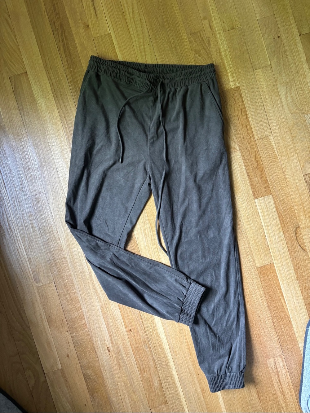 Women’s suede like jogger stone green color